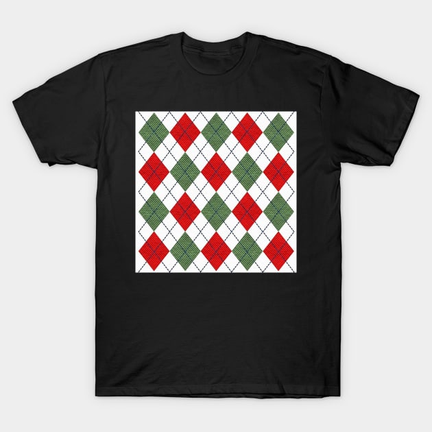 Holiday Winter Pattern Red, White & Green Cute Home Decor for Christmas T-Shirt by tamdevo1